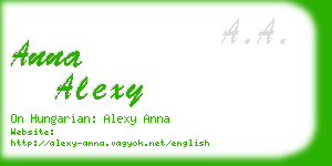 anna alexy business card